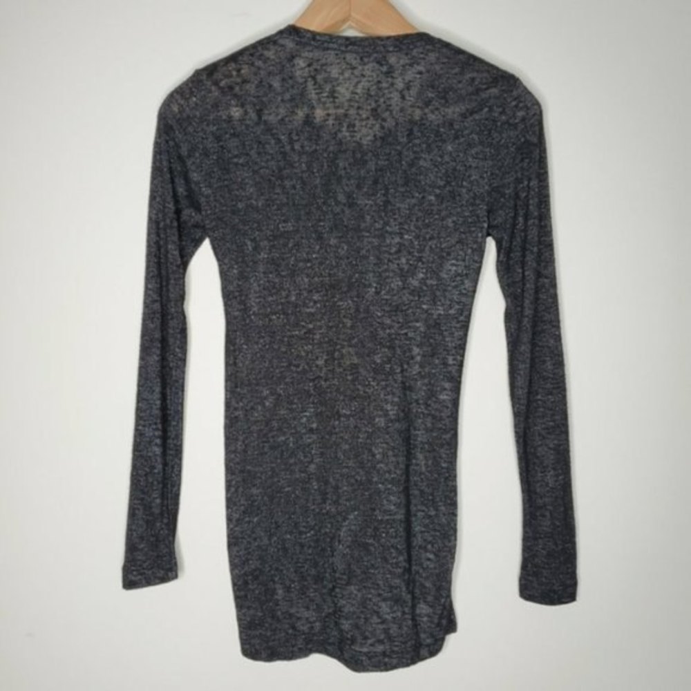 Rails Womens Black Heather Burnout Henley‎ Tee Size XS